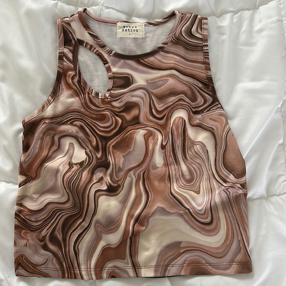 large brown cropped tank